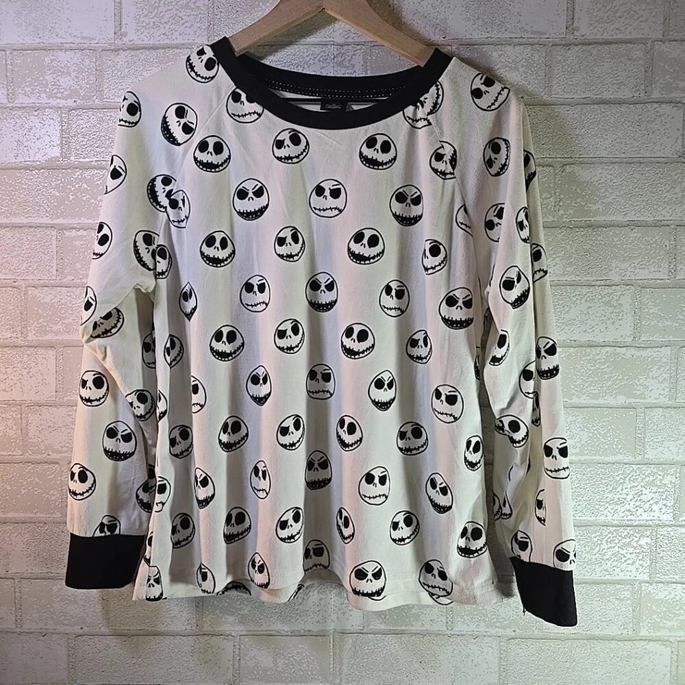 Disney Nightmare Before Christmas Soft Fleece Loungewear Pajama Top Women Medium
